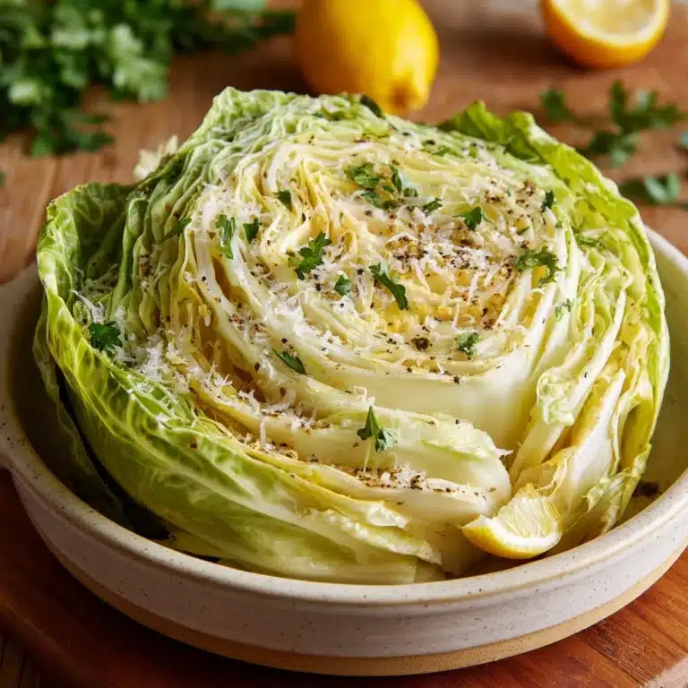 Slow Cooker Garlic Parmesan Whole Cabbage with Lemon Butter Recipe