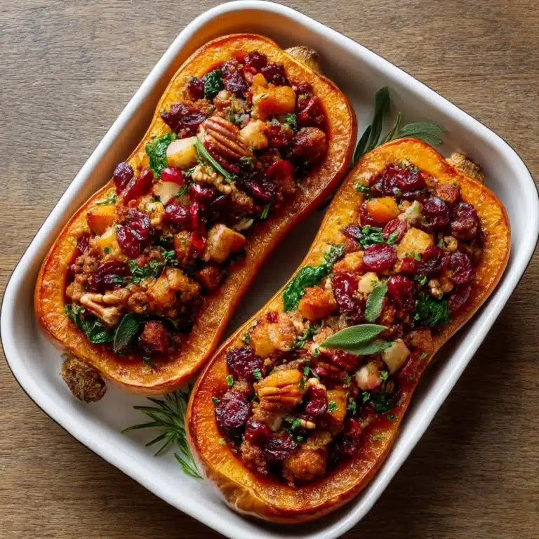 Apple Sausage Stuffed Butternut Squash Recipe