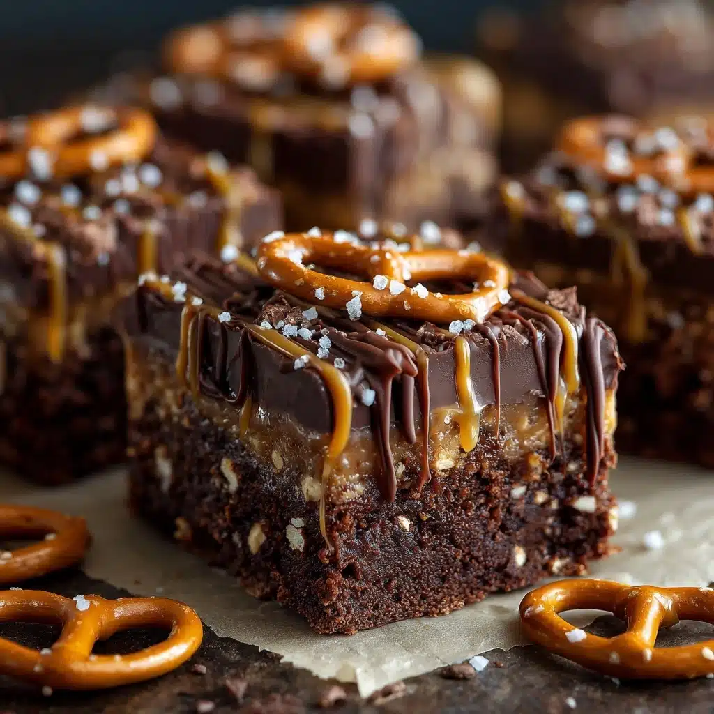 Salted Caramel Pretzel Brownies Recipe - Recipe Image