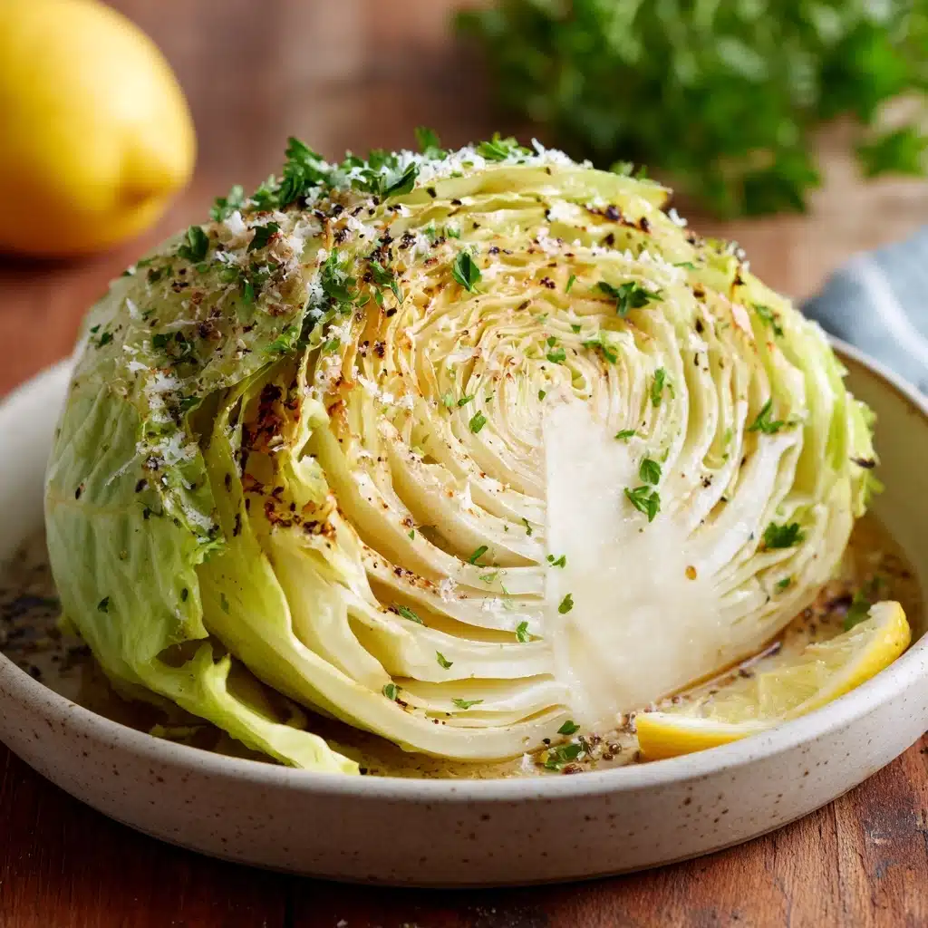 Slow Cooker Garlic Parmesan Whole Cabbage with Lemon Butter Recipe - Recipe Image