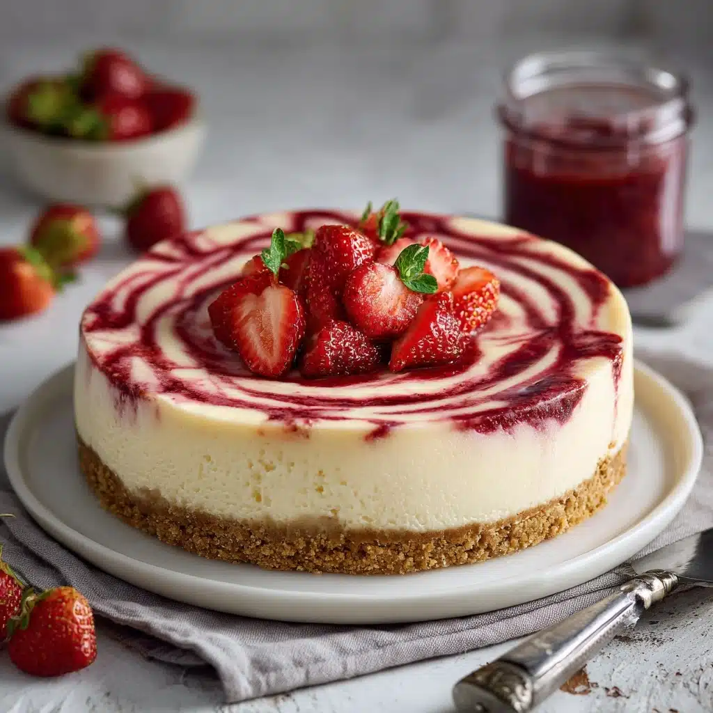 Strawberry Swirl Cheesecake Recipe - Recipe Image