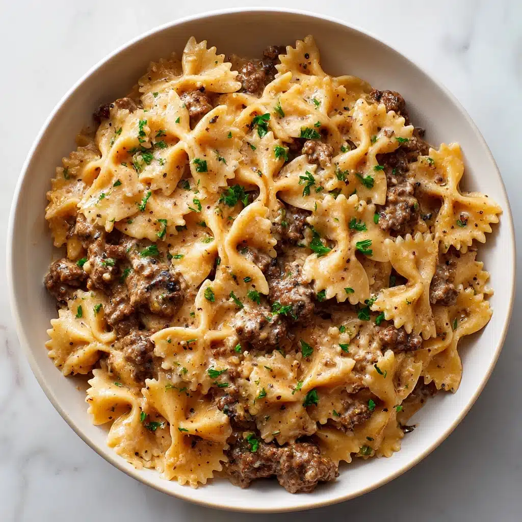 Creamy Beef and Bowtie Pasta Recipe - Recipe Image