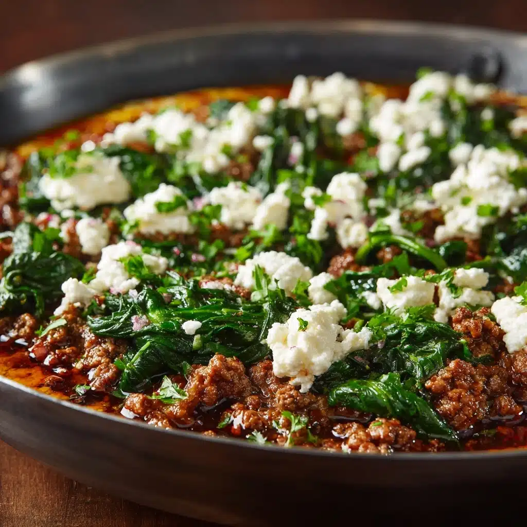 Ground Beef and Spinach Skillet with Feta Recipe - Recipe Image