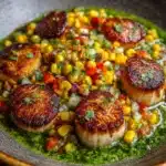 Scallops with Sautéed Corn & Chimichurri Recipe