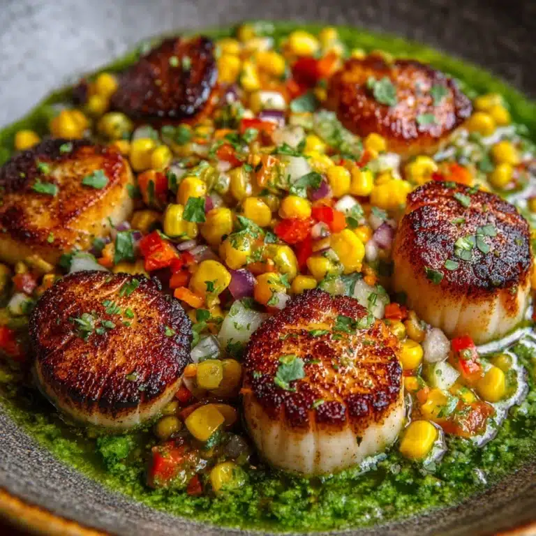 Scallops with Sautéed Corn & Chimichurri Recipe