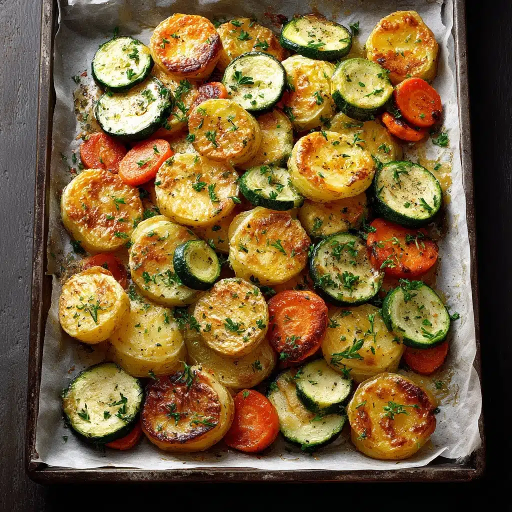 Garlic Herb Roasted Potatoes, Carrots, and Zucchini Recipe - Recipe Image