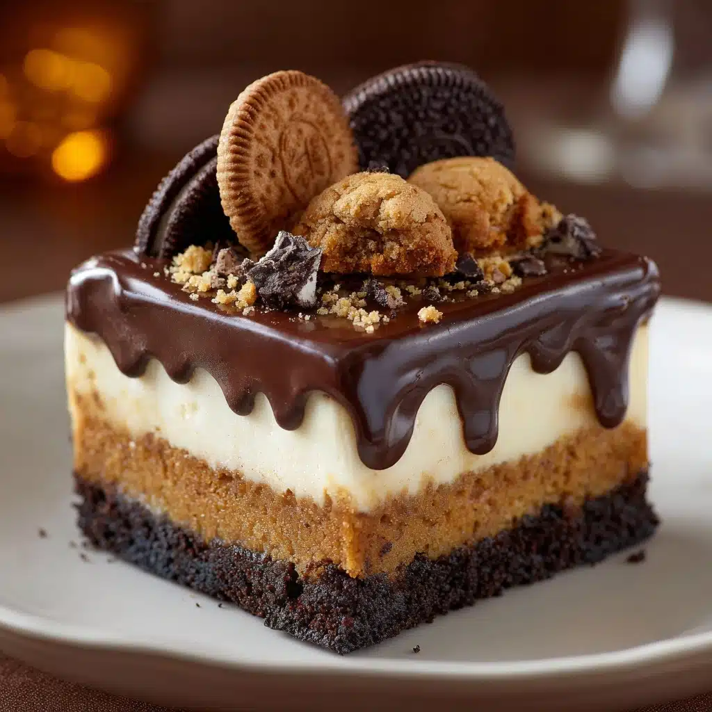 Brownie Layered Cookie Dough Cheesecake Recipe - Recipe Image
