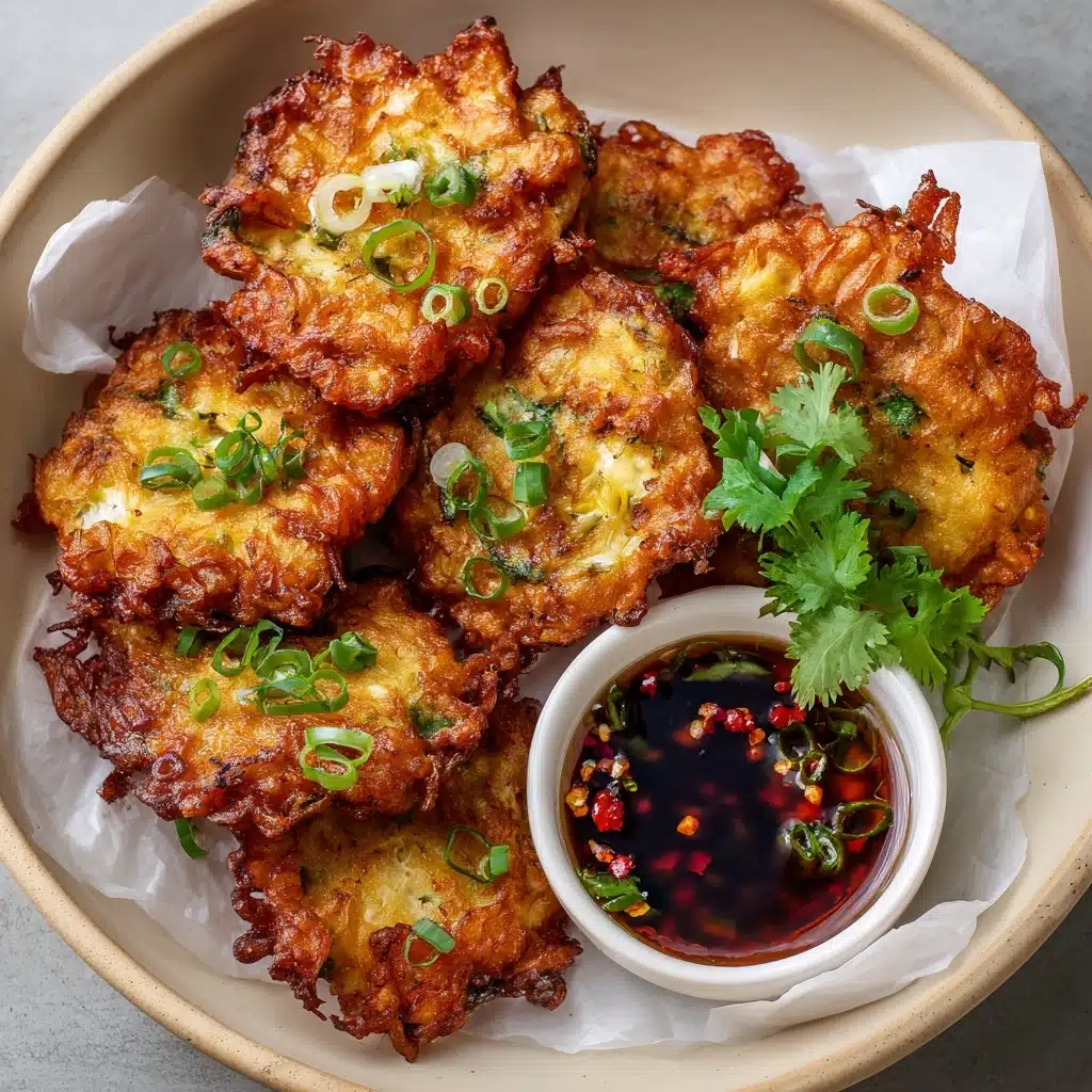 Onion and Feta Fritters with Sweet Chilli Soy Dipping Sauce Recipe - Recipe Image