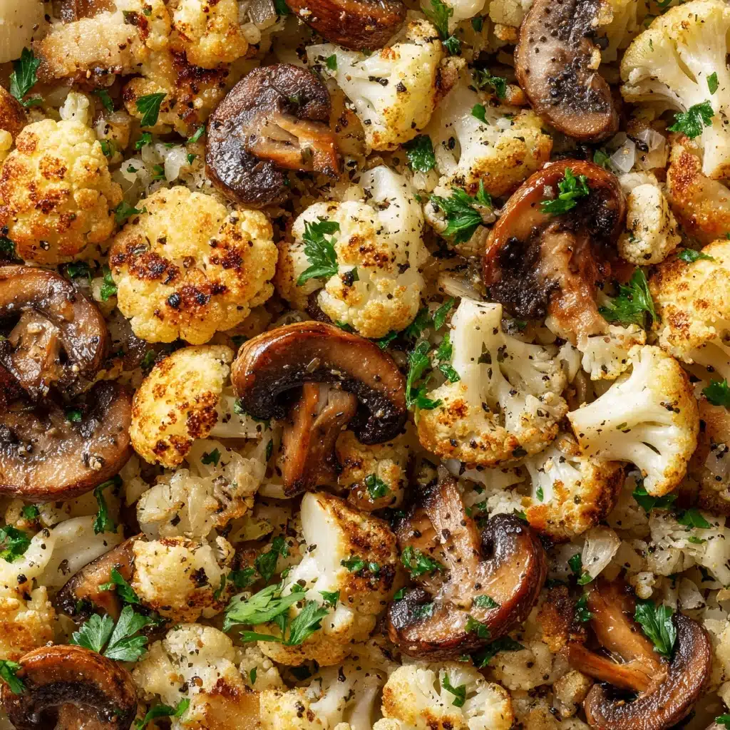 Garlic Mushrooms Cauliflower Skillet Recipe - Recipe Image