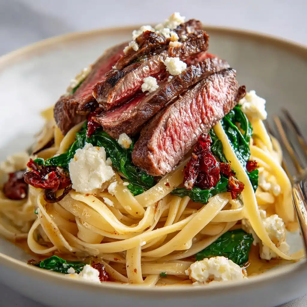 Creamy Gorgonzola Steak Pasta Recipe - Recipe Image