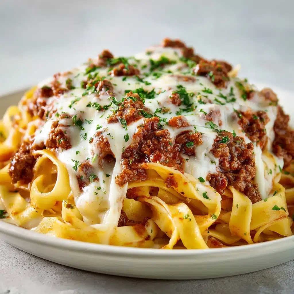 Cheesy Beef Alfredo with Linguine Recipe - Recipe Image