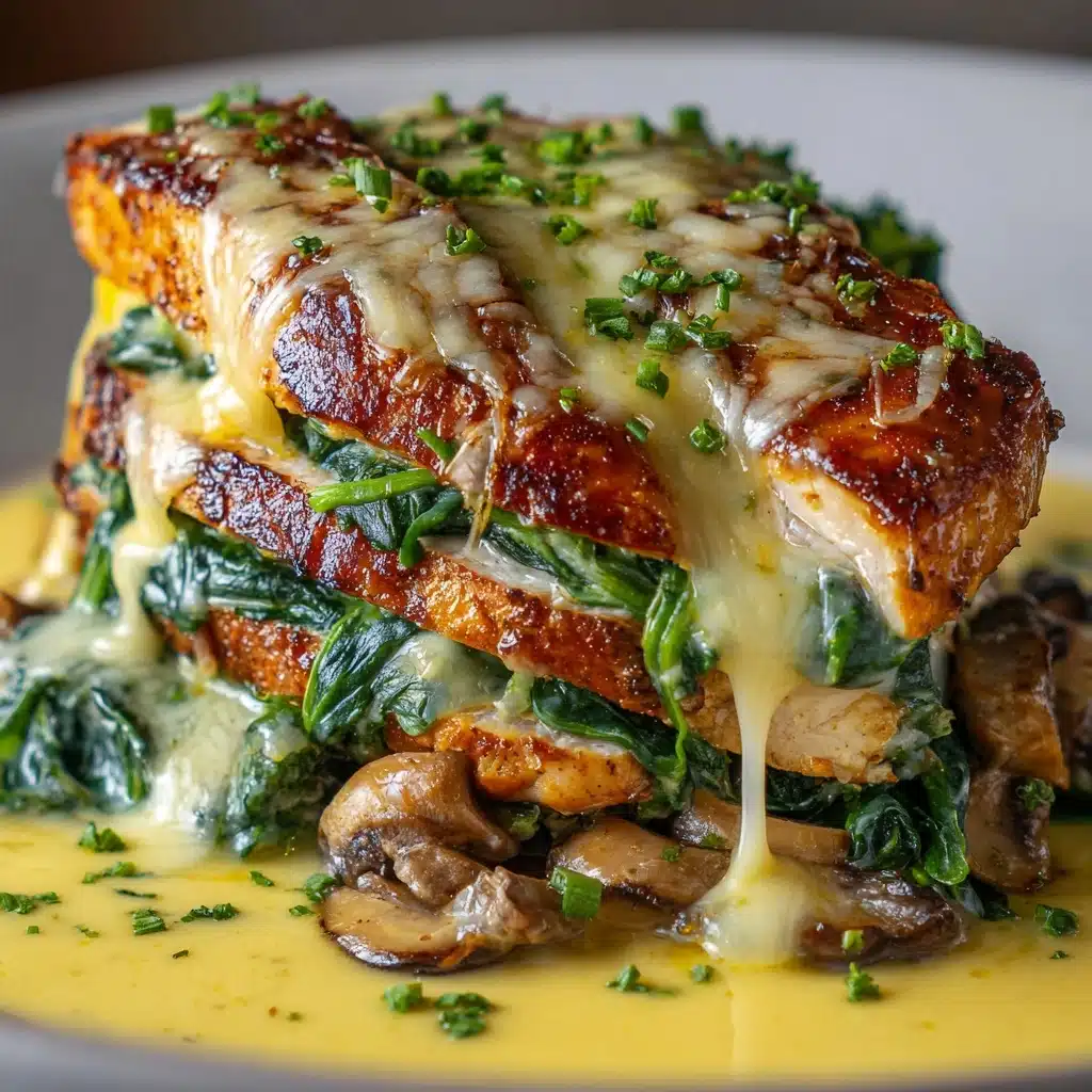 Baked Chicken with Spinach and Mushrooms Recipe - Recipe Image