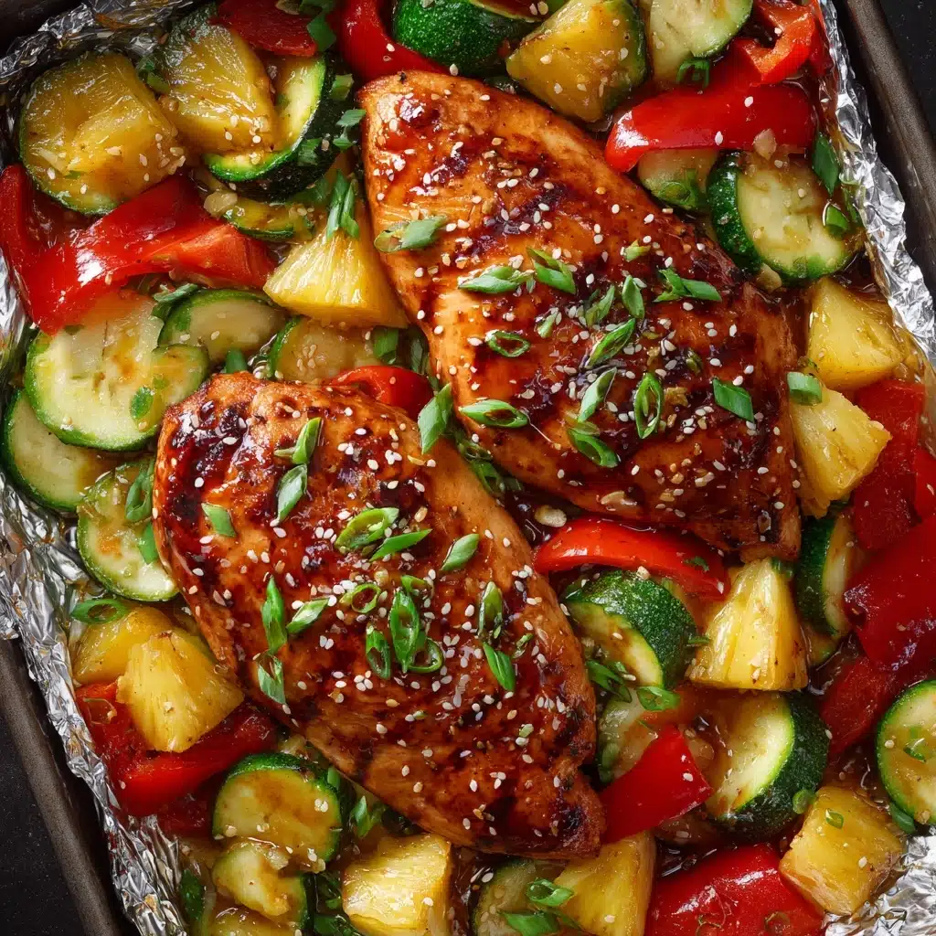 Teriyaki Chicken and Pineapple Foil Packets Recipe