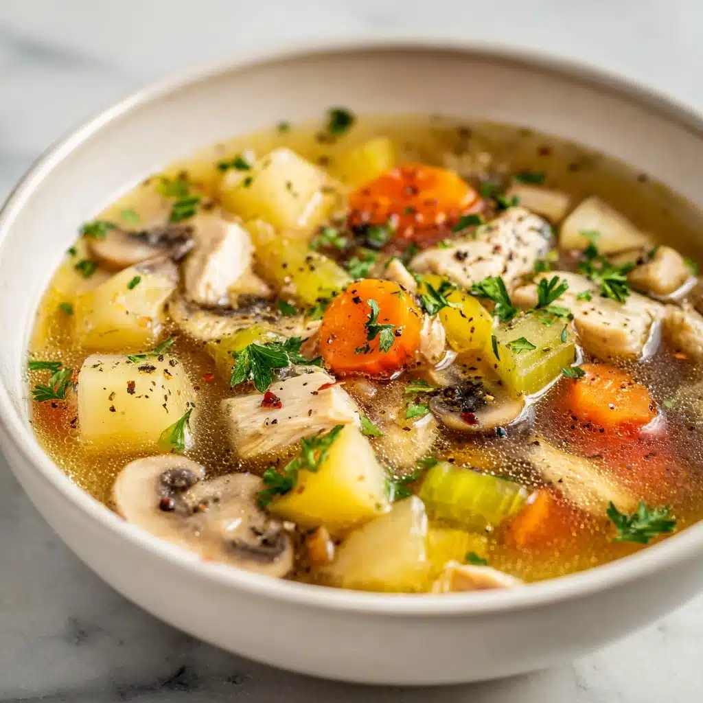 Easy Chicken, Mushroom & Leek Soup Recipe - Recipe Image