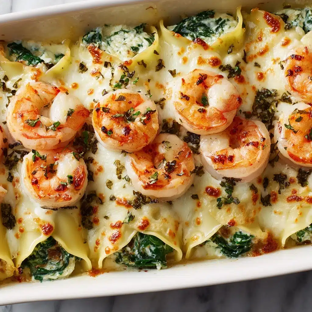 Shrimp and Spinach Stuffed Pasta Rolls Recipe - Recipe Image