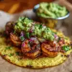 Crispy Shrimp & Poblano Tacos with Avocado Cilantro Sauce Recipe