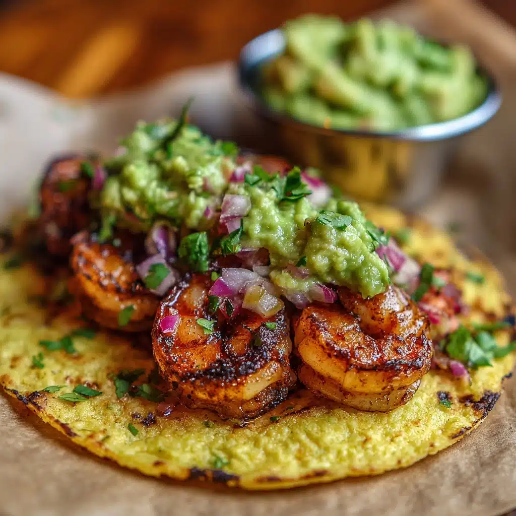 Crispy Shrimp & Poblano Tacos with Avocado Cilantro Sauce Recipe