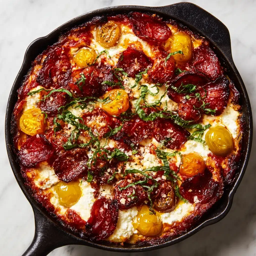 Skillet Cheesy Pizza Chicken Recipe - Recipe Image