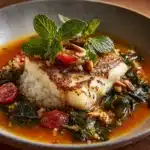 Tomato Poached Fish with Chili Oil and Herbs Recipe