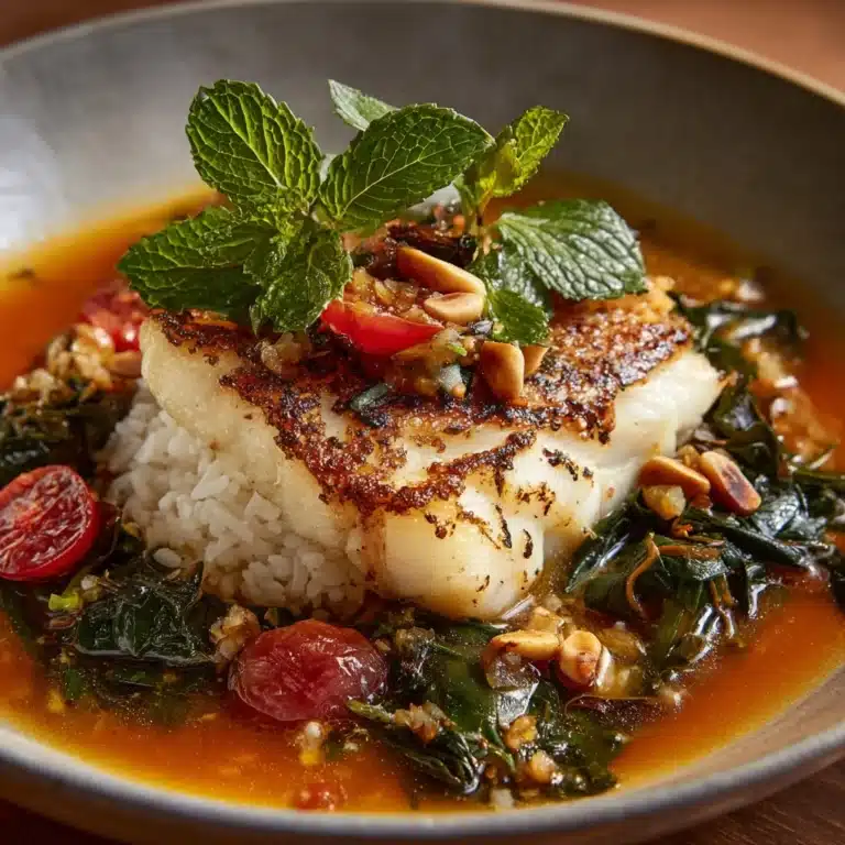 Tomato Poached Fish with Chili Oil and Herbs Recipe