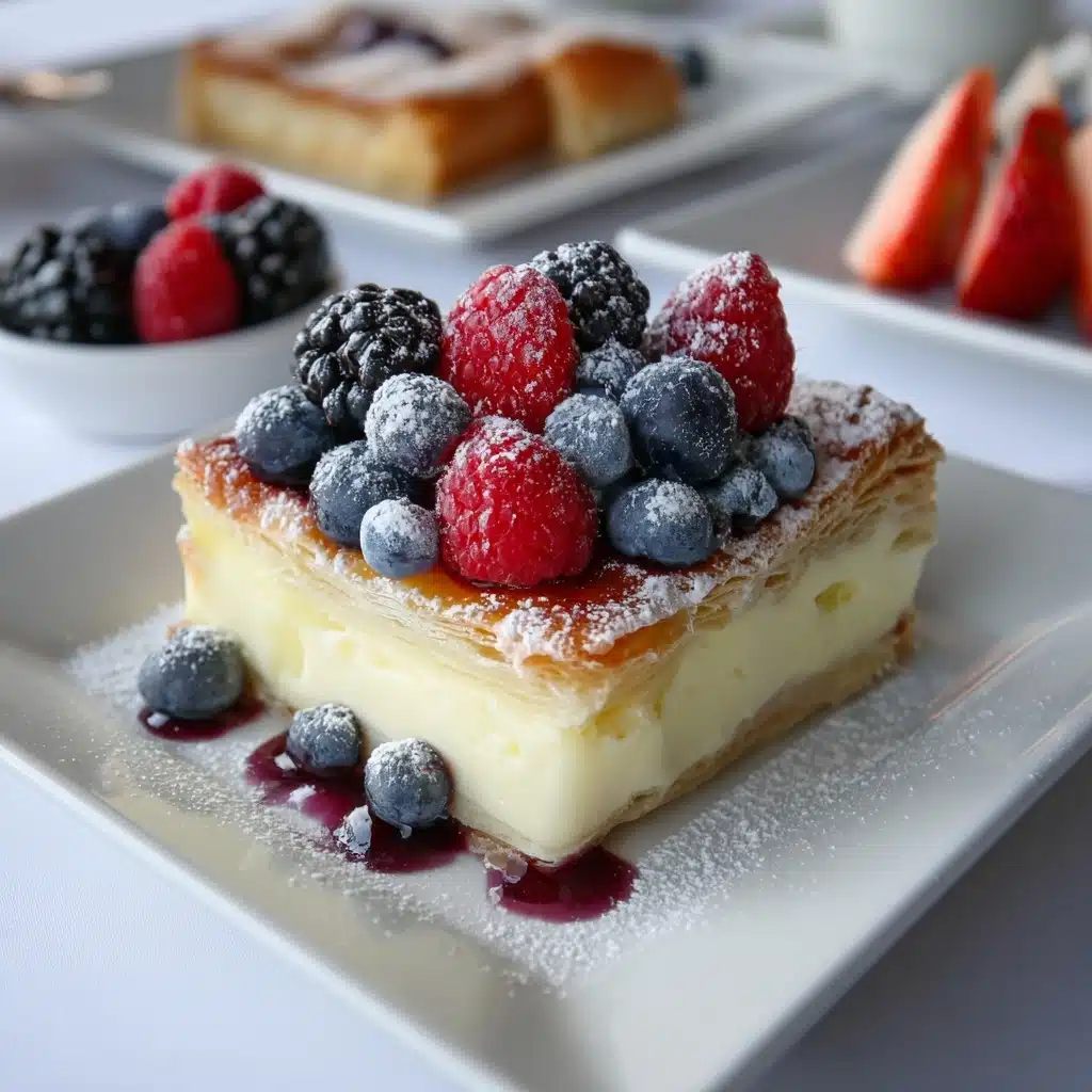 Berry Custard Puff Pastry Tart Recipe - Recipe Image