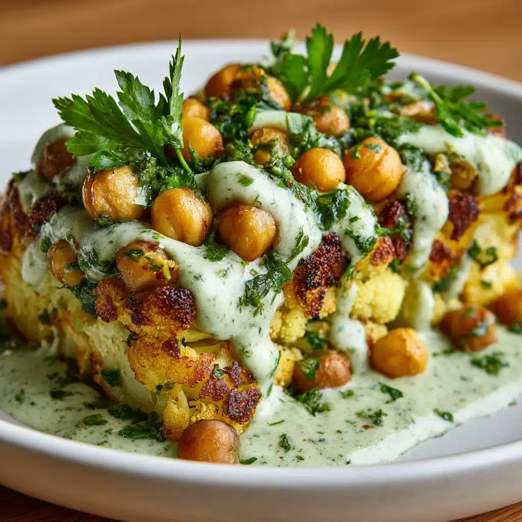 Roasted Cauliflower and Chickpeas with Herby Tahini Recipe