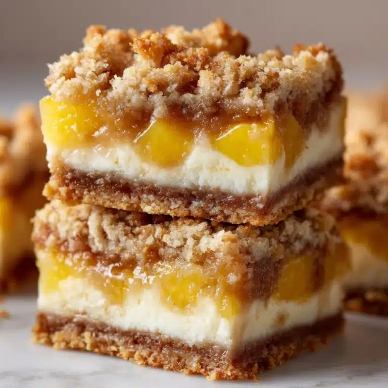 Peach Cobbler Cheesecake Bars Recipe