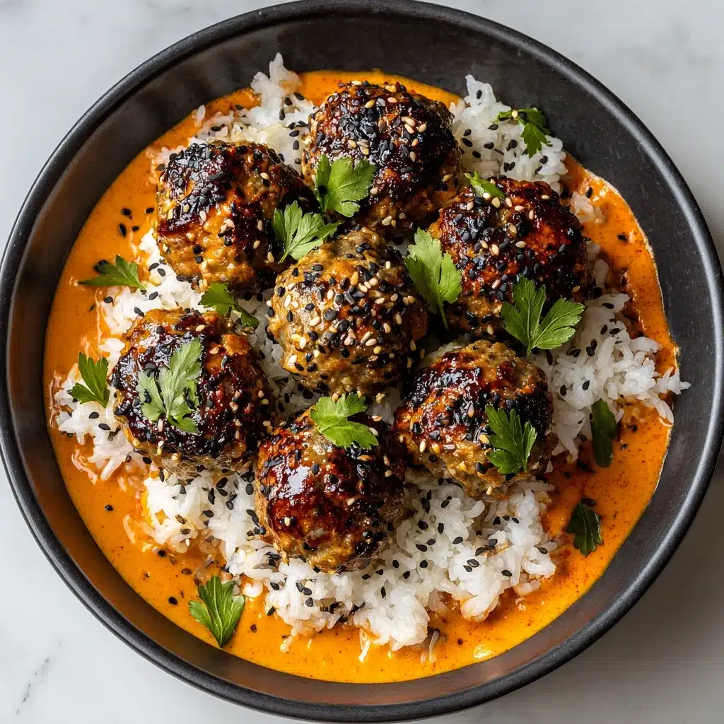 Creamy Coconut Gochujang Chicken Meatballs Recipe - Recipe Image