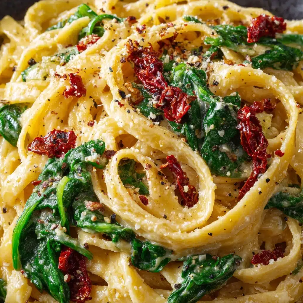 Linguine with Spinach and Sun-Dried Tomato Cream Sauce Recipe - Recipe Image