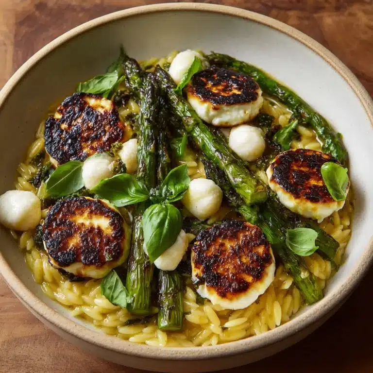 Lemon Orzo with Asparagus and Halloumi Recipe