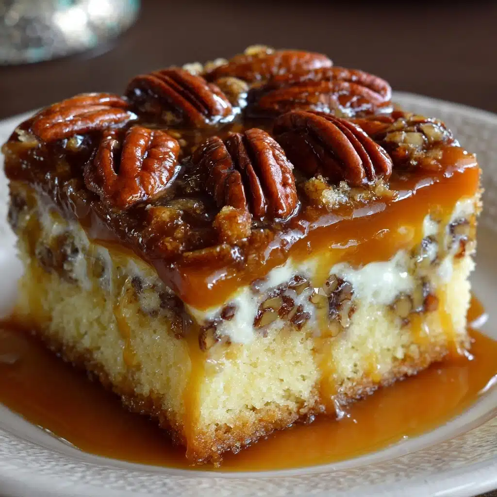 Caramel Turtle Poke Cake Recipe - Recipe Image