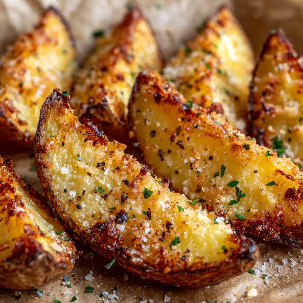 Baked Garlic Parmesan Potato Wedges Recipe