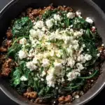 Ground Beef and Spinach Skillet with Feta Recipe