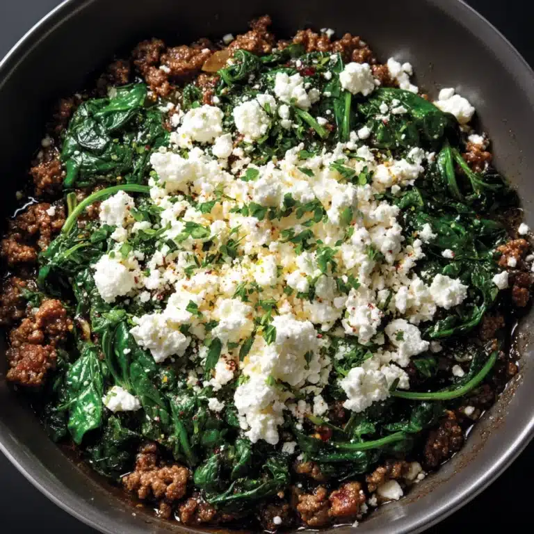 Ground Beef and Spinach Skillet with Feta Recipe