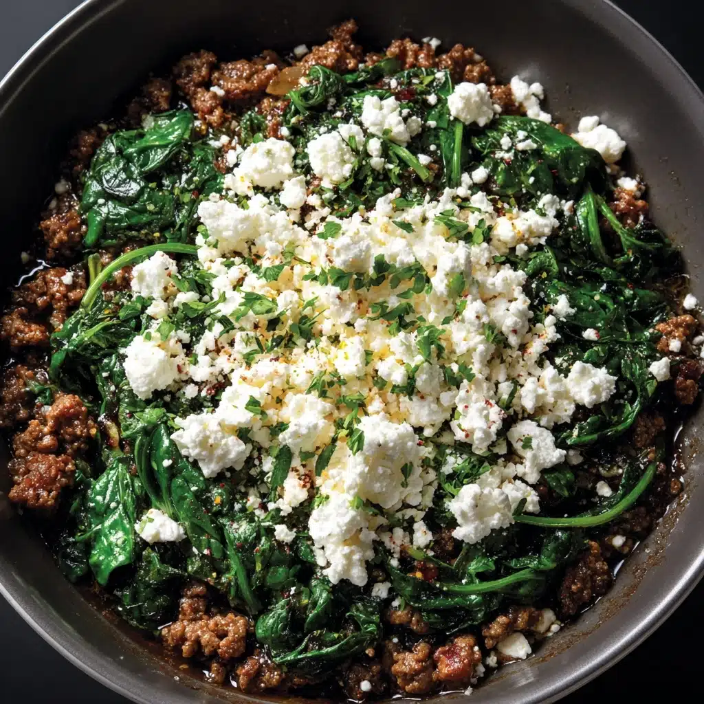 Ground Beef and Spinach Skillet with Feta Recipe