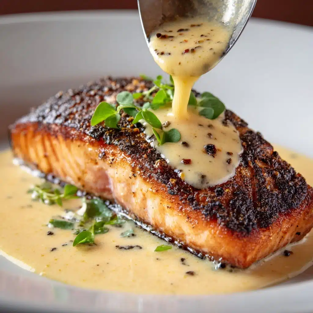 Blackened Salmon with Creamy Dijon Sauce Recipe - Recipe Image