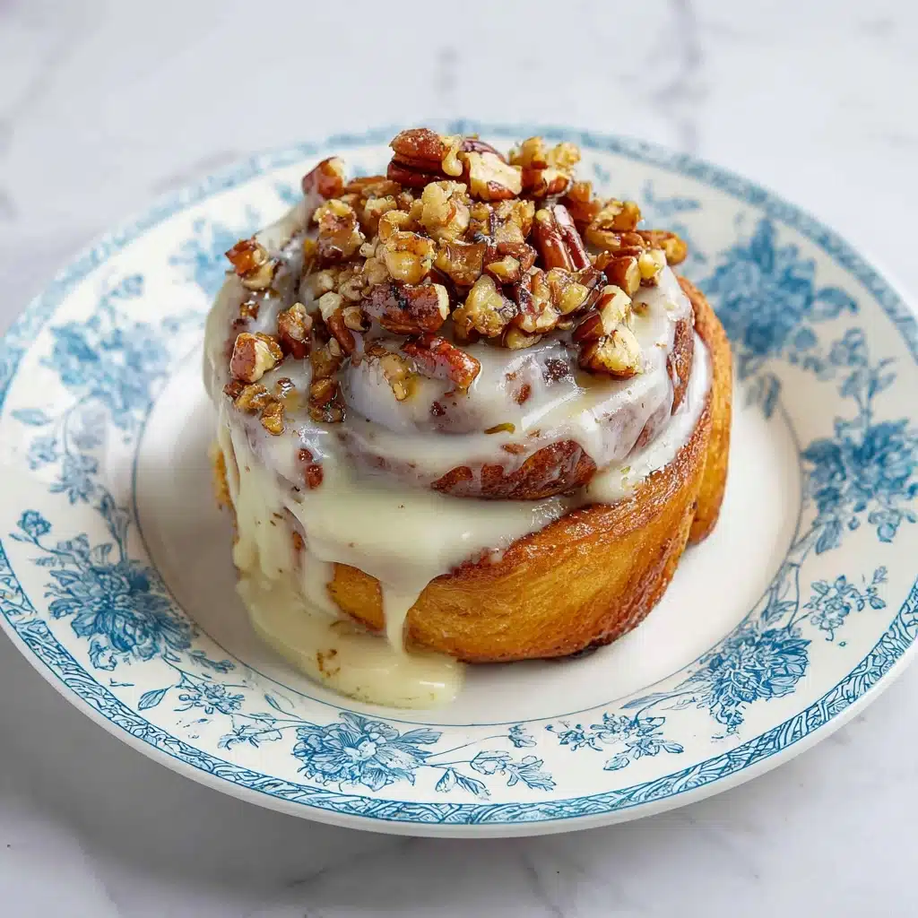 Browned Butter Frosted Pecan Cinnamon Rolls Recipe - Recipe Image