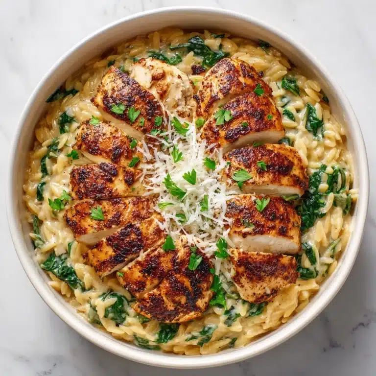 Creamy Parmesan Orzo with Chicken and Asparagus Recipe