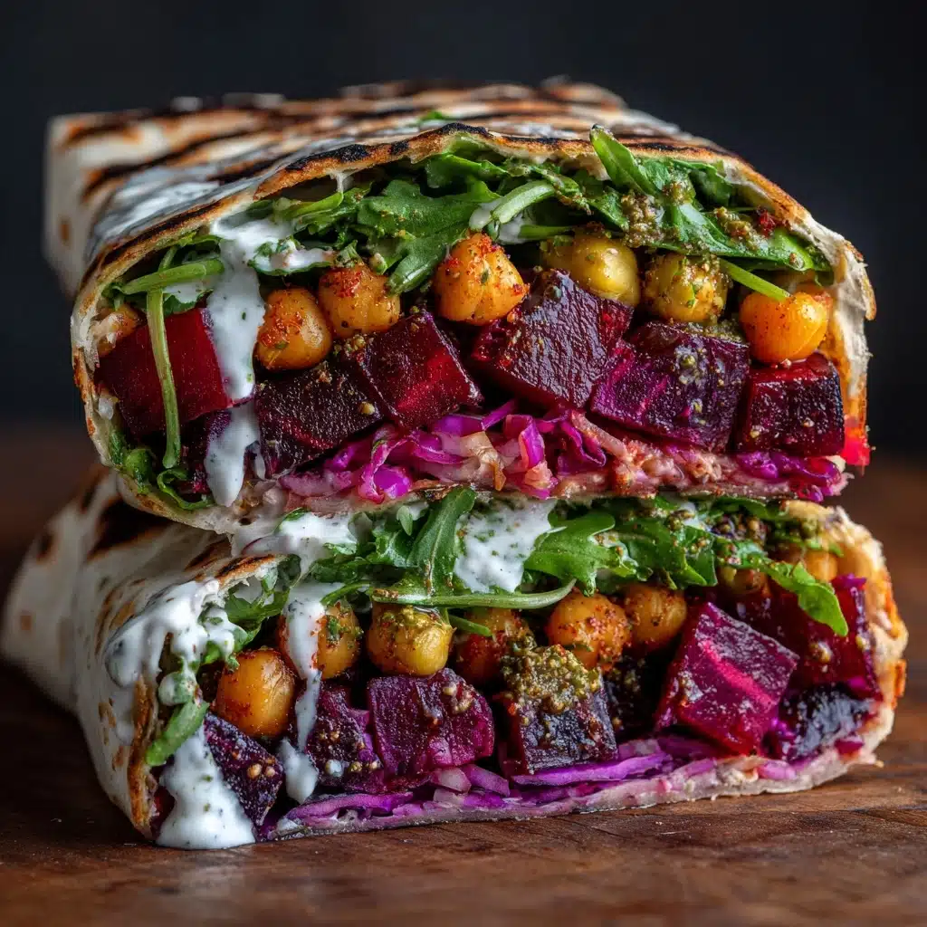 Roasted Beet & Chickpea Wraps with Tahini-Lemon Sauce Recipe - Recipe Image
