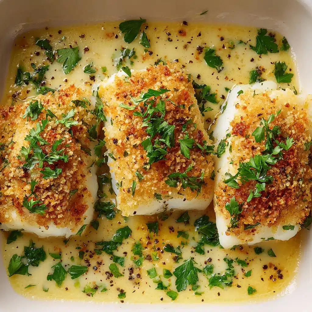 Creamy Lemon Garlic Baked Cod Recipe - Recipe Image