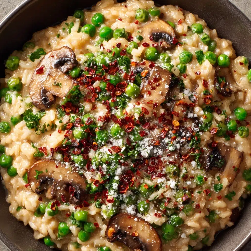 Mushroom and Pea Risotto Recipe - Recipe Image