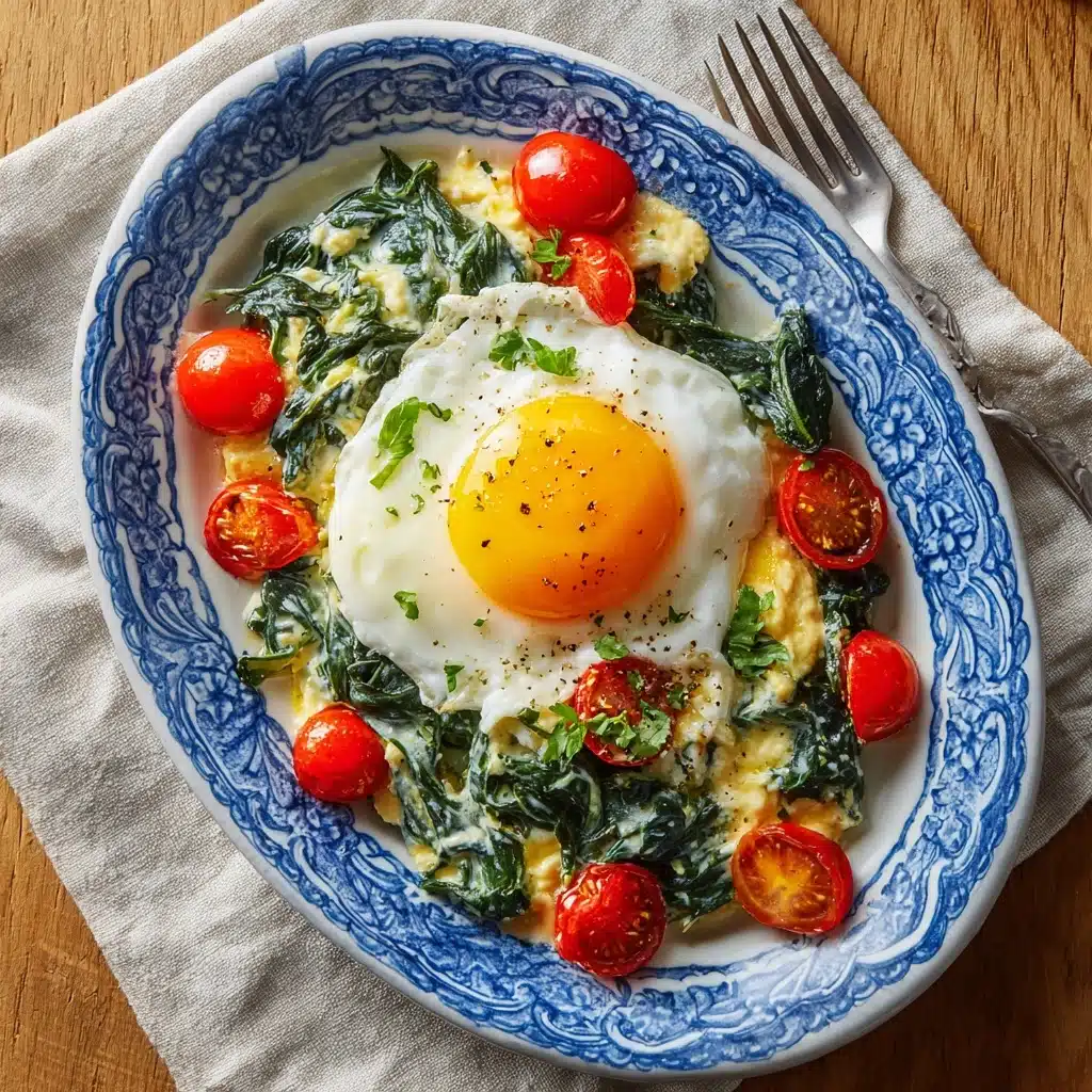 Egg White Scramble with Spinach and Tomatoes Recipe - Recipe Image