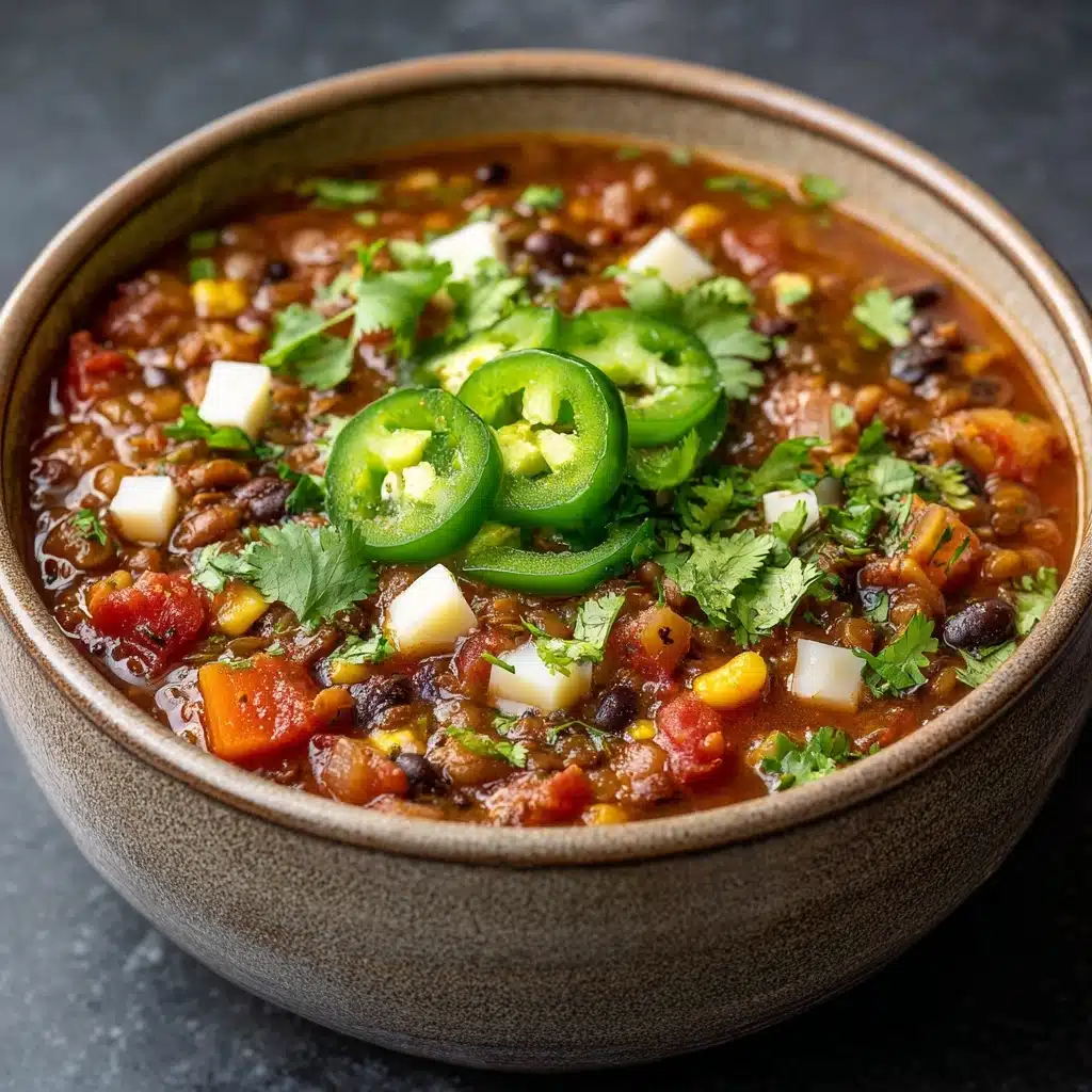 Three-Bean Sweet Potato Chili Recipe - Recipe Image