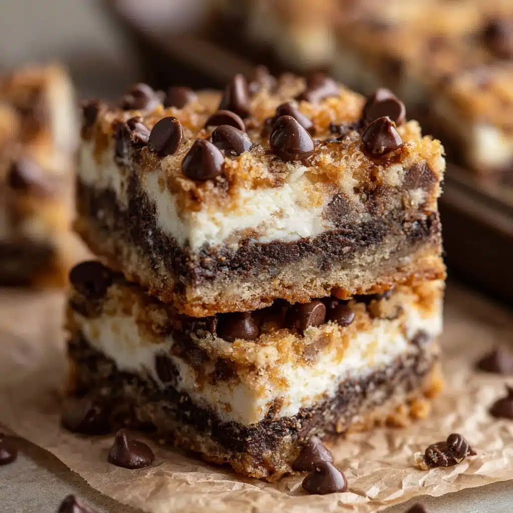 Peanut Butter Chocolate Chip Cookie Cheesecake Bars Recipe