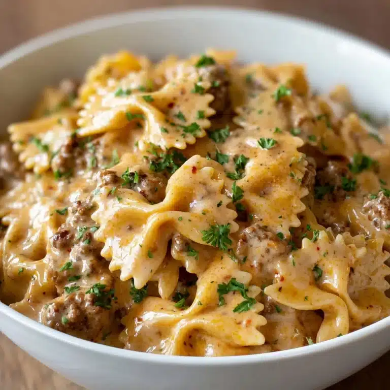 Creamy Beef and Bowtie Pasta Recipe