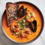 Spiced Seafood Bisque With Sesame Prawn Croutons Recipe
