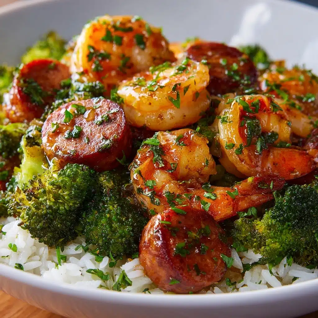 Honey Garlic Shrimp, Sausage & Broccoli Recipe - Recipe Image