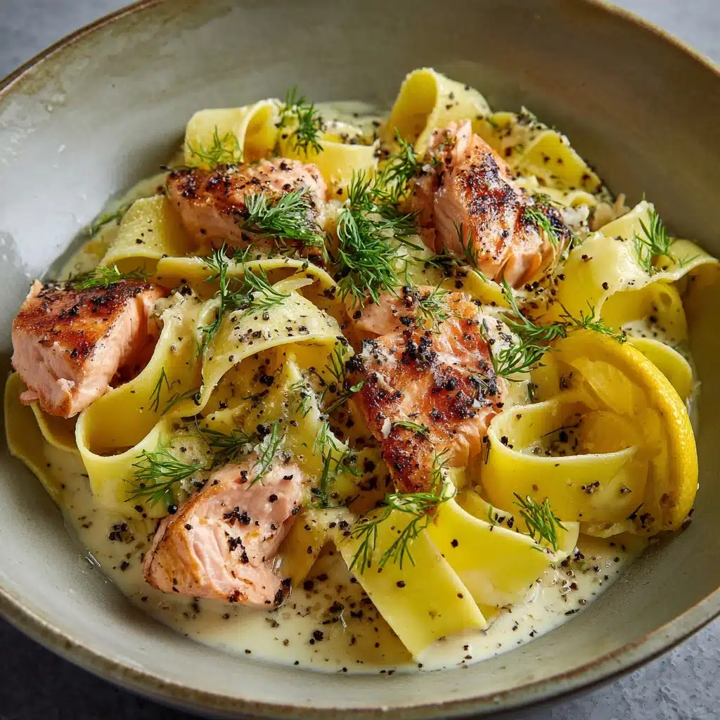 Citrus-Scented Pappardelle with Slow-Roasted Salmon Recipe - Recipe Image