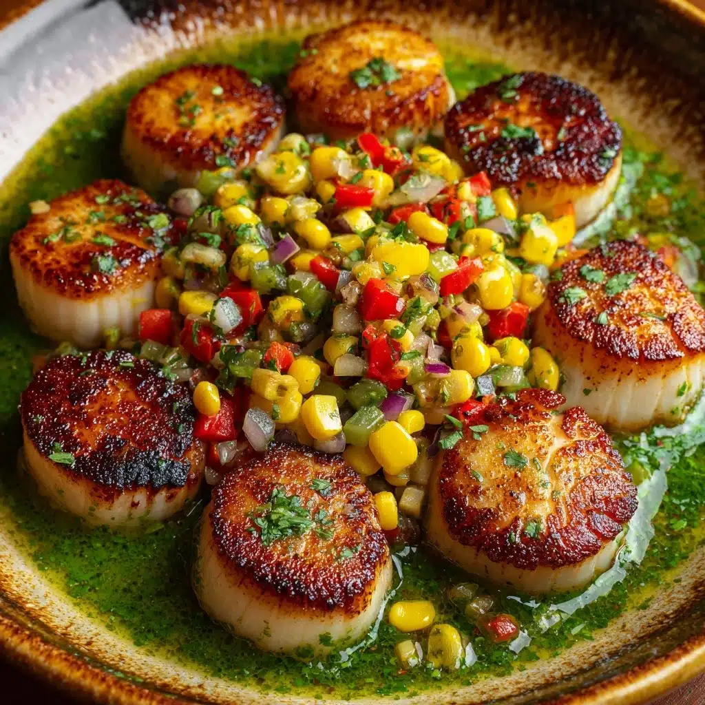 Scallops with Sautéed Corn & Chimichurri Recipe - Recipe Image
