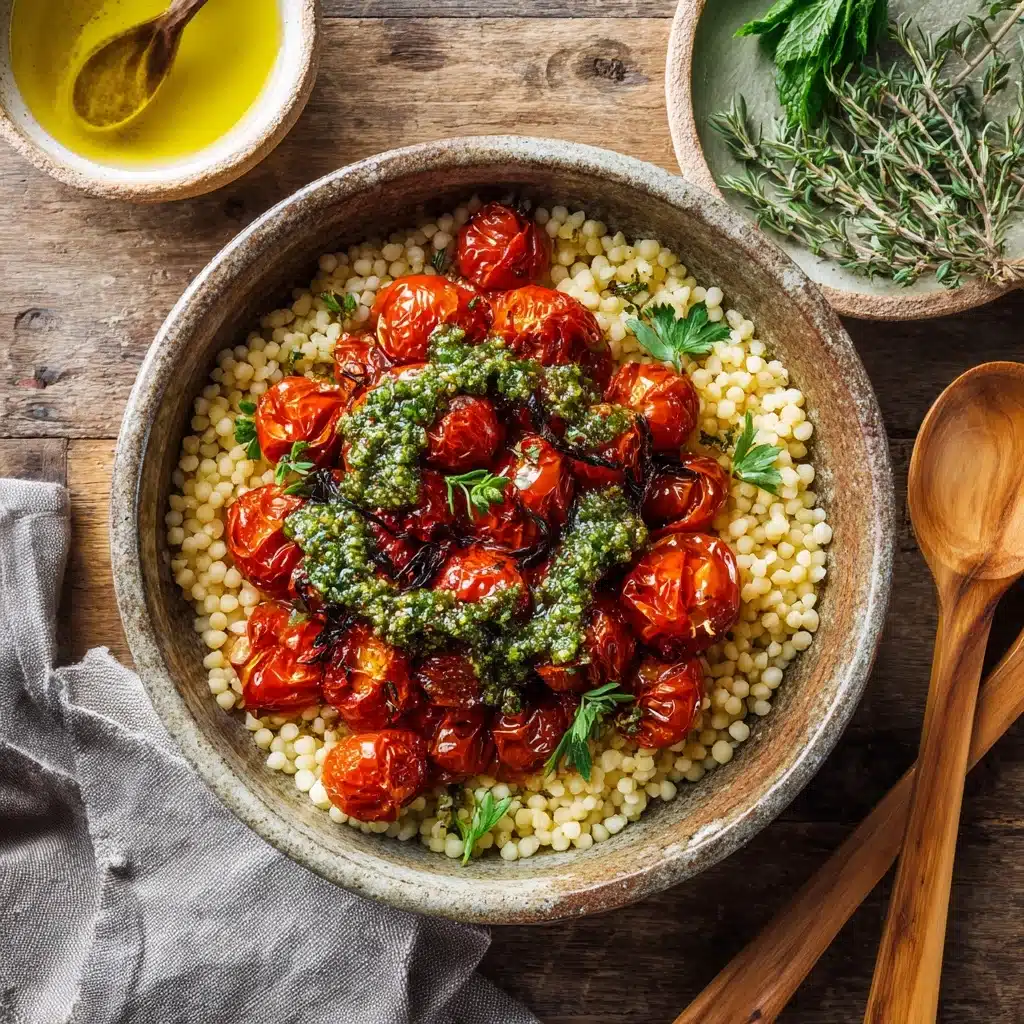Roast Cherry Tomato and Thyme Risotto with Basil Pesto Recipe - Recipe Image